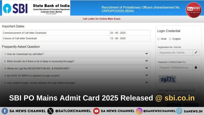 SBI PO Mains Admit Card 2025 OUT: Direct Link @ sbi.co.in for September 13 Exam